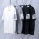 Thom Browne Unisex Classic Four Bar Sailing Jacquard Short Sleeve Knitted Polo Shirt