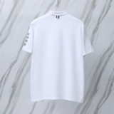 Thom Browne Unisex Classic Four Bar Casual Versatile Polo Shirt