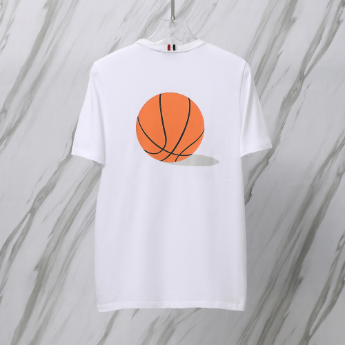 Thom Browne Classic Tri Color Ribbon Basketball Printed Short Sleeve Unisex Casual Versatile T-shirt