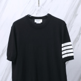 Thom Browne Unisex Classic Four Bar Sailing Jacquard Round Neck Knitted Short Sleeve