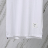 Thom Browne Classic Tri Color Ribbon Basketball Printed Short Sleeve Unisex Casual Versatile T-shirt