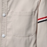 Thom Browne Classic Tri Color Ribbon Long Sleeve Shirt Unisex Casual Versatile Shirt