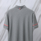 Thom Browne Unisex Classic Three Color Ribbon Pocket Casual Versatile Polo Shirt