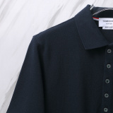 Thom Browne Unisex Classic Three Color Ribbon Pocket Casual Versatile Polo Shirt