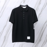 Thom Browne Unisex Classic Four Bar Casual Versatile Polo Shirt