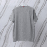 Thom Browne Classic Four Bar Round Neck T-shirt Unisex Casual Versatile Short Sleeve