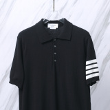 Thom Browne Unisex Classic Four Bar Sailing Jacquard Short Sleeve Knitted Polo Shirt