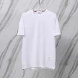 Thom Browne Classic Tri Color Ribbon Basketball Printed Short Sleeve Unisex Casual Versatile T-shirt