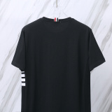 Thom Browne Classic Four Bar Round Neck T-shirt Unisex Casual Versatile Short Sleeve