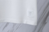 Thom Browne Classic Four Bar Splicing Water Ripple Short Sleeve Unisex Casual Versatile T-shirt