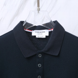 Thom Browne Unisex Classic Three Color Ribbon Pocket Casual Versatile Polo Shirt