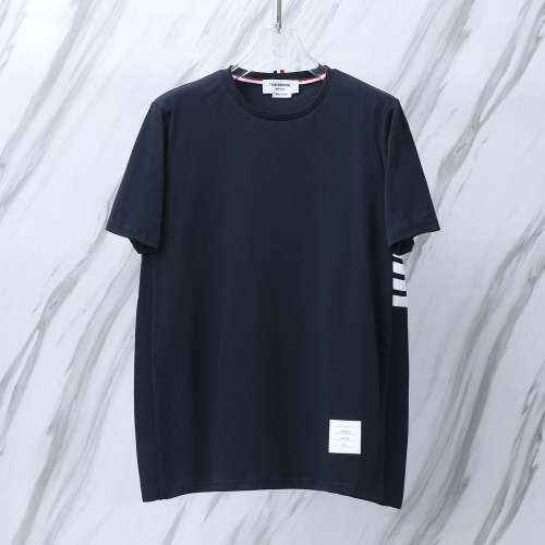 Thom Browne Classic Four Bar Round Neck T-shirt Unisex Casual Versatile Short Sleeve