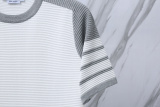 Thom Browne Classic Four Bar Splicing Water Ripple Short Sleeve Unisex Casual Versatile T-shirt