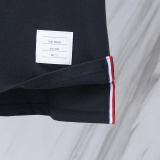 Thom Browne Unisex Classic Four Bar Casual Versatile Polo Shirt