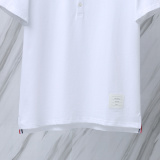 Thom Browne Unisex Classic Four Bar Casual Versatile Polo Shirt