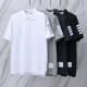Thom Browne Unisex Classic Four Bar Casual Versatile Polo Shirt