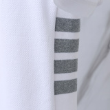 Thom Browne Unisex Classic Four Bar Casual Versatile Polo Shirt