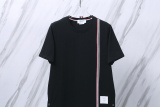 Thom Browne Classic Side Ribbon Round Neck Short Sleeve Unisex Casual Versatile T-shirt