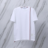 Thom Browne Classic Side Ribbon Round Neck Short Sleeve Unisex Casual Versatile T-shirt