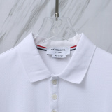 Thom Browne Unisex Classic Four Bar Casual Versatile Polo Shirt