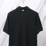 Thom Browne Unisex Classic Three Color Ribbon Pocket Casual Versatile Polo Shirt