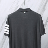 Thom Browne Couple Classic Four Bar Jacquard Knitted Versatile Polo Shirt
