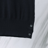 Thom Browne Couple Classic Four Bar Jacquard Knitted Round Neck Short Sleeve