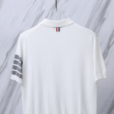 Thom Browne Couple Classic Four Bar Jacquard Knitted Versatile Polo Shirt