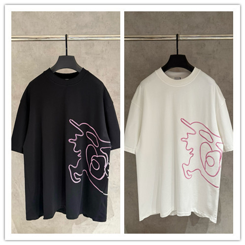 Burberry Fashion UV Color Change Logo Printed Short Sleeve Couple Casual Oversize T-shirt