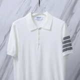 Thom Browne Couple Classic Four Bar Jacquard Knitted Versatile Polo Shirt