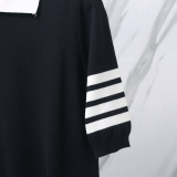 Thom Browne Women's Fashion Dog Jacquard Ice Silk Knitted Polo Shirt