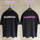 Balenciaga Fashion UV Color Change Logo Printed Short Sleeve Couple Casual Oversize T-shirt