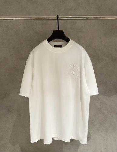 Chrome Hearts Fashion UV Color Change Logo Printed Short Sleeve Couple Casual Oversize T-shirt