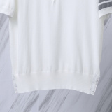 Thom Browne Couple Classic Four Bar Jacquard Knitted Versatile Polo Shirt
