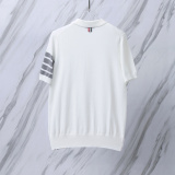 Thom Browne Couple Classic Four Bar Jacquard Knitted Versatile Polo Shirt