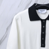 Thom Browne Women's Fashion Dog Jacquard Ice Silk Knitted Polo Shirt