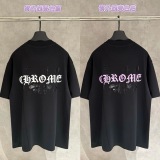 Chrome Hearts Fashion UV Color Change Logo Printed Short Sleeve Couple Casual Oversize T-shirt