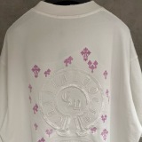 Chrome Hearts Fashion UV Color Change Logo Printed Short Sleeve Couple Casual Oversize T-shirt