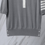 Thom Browne Women's Fashion Dog Jacquard Ice Silk Knitted Polo Shirt