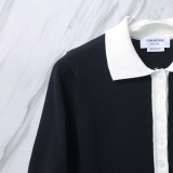Thom Browne Women's Fashion Dog Jacquard Ice Silk Knitted Polo Shirt