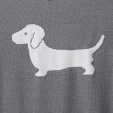 Thom Browne Women's Fashion Dog Jacquard Ice Silk Knitted Polo Shirt