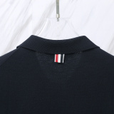 Thom Browne Couple Classic Four Bar Jacquard Knitted Versatile Polo Shirt