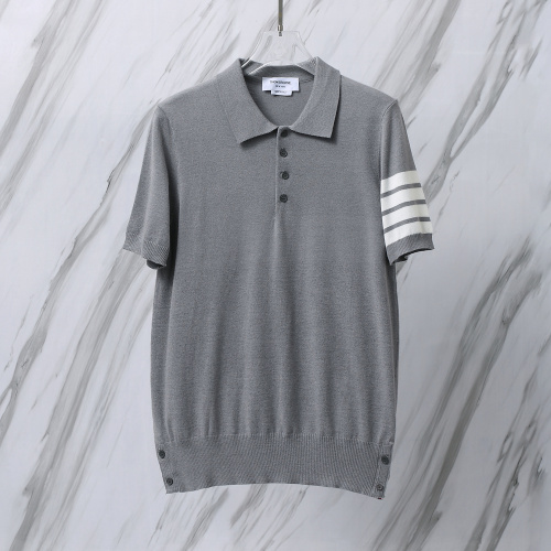 Thom Browne Couple Classic Four Bar Jacquard Knitted Versatile Polo Shirt