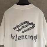 Balenciaga Classic Logo Printed Round Neck T-shirt Couple Casual Versatile Short Sleeve