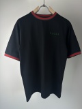 Gucci 26SS Fashion Embroidered Logo Contrast Round Neck Short Sleeve Couple Casual Loose T-shirt