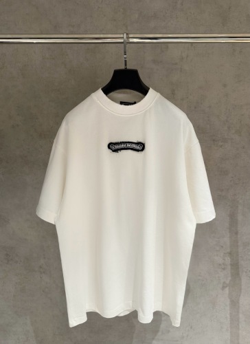 Chrome Hearts Fashion Patch Embroidered Logo Cross T-shirt Couple Casual Versatile Short Sleeve