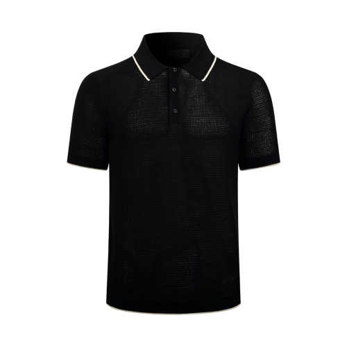 Prada Classic Hollow Logo Jacquard Knitted Polo Shirt