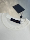 Louis Vuitton Unisex Fashion Ribbon Logo Round Neck Knitted Short Sleeve