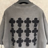 Chrome Hearts Fashion Patch Embroidered Logo Cross T-shirt Couple Casual Versatile Short Sleeve