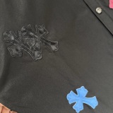 Chrome Hearts Fashion Leather Cross Casual Versatile Long Sleeve Shirt